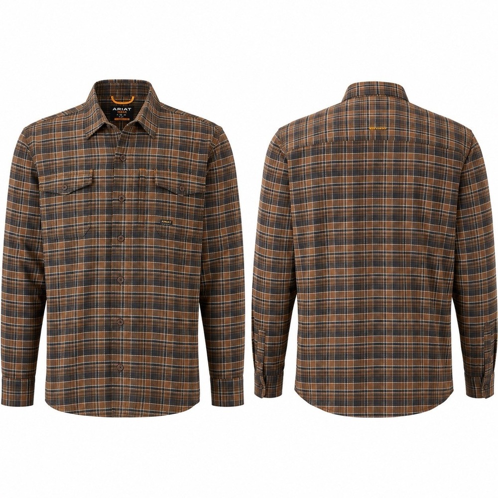 Ariat Rebar Flannel DuraStretch Work Shirt Zane Plaid Mens Small NWT 10027832